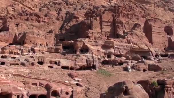 Petra Jordan Circa 2016 Ruins Surroundings Petra Capital Nabataean Arabs — стокове відео