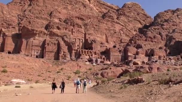Petra Jordan Circa 2016 Ruins Surroundings Petra Capital Nabataean Arabs — стоковое видео