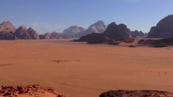 Piękny Widok Pustynię Wadi Rum Jordańskim Królestwie Haszymidzkim Znanym Również — Wideo stockowe
