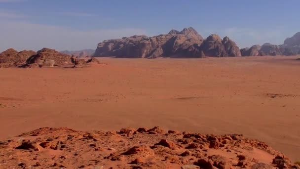 Прекрасний Вид Пустелю Ваді Рам Хашимітському Королівстві Йордан Також Відомому — стокове відео