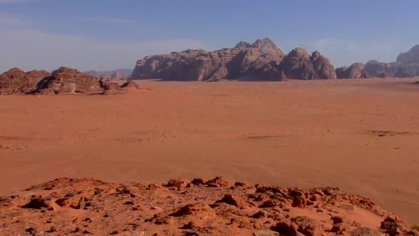 Piękny Widok Pustynię Wadi Rum Jordańskim Królestwie Haszymidzkim Znanym Również — Wideo stockowe