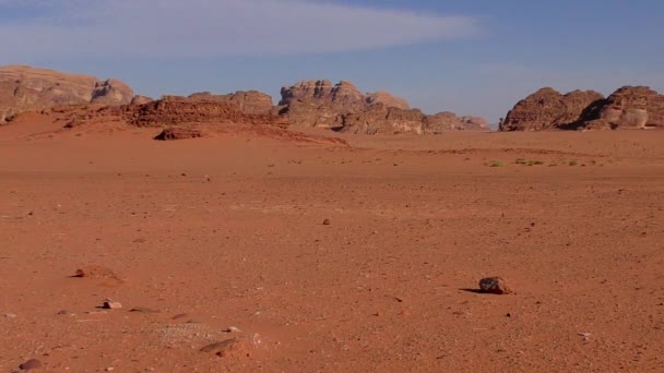 Piękny Widok Pustynię Wadi Rum Jordańskim Królestwie Haszymidzkim Znanym Również — Wideo stockowe