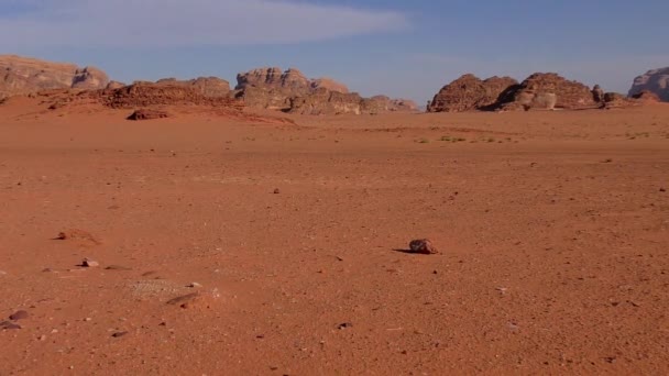 Piękny Widok Pustynię Wadi Rum Jordańskim Królestwie Haszymidzkim Znanym Również — Wideo stockowe