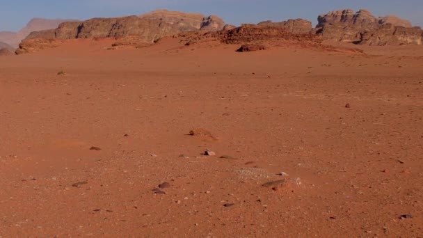 Prachtig Uitzicht Wadi Rum Woestijn Het Hasjemitische Koninkrijk Jordanië Ook — Stockvideo