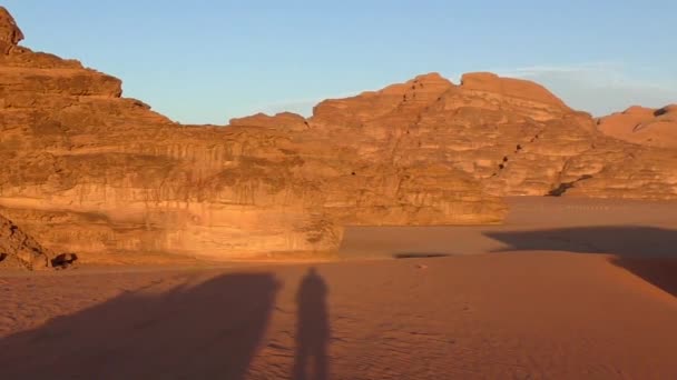 Prachtig Uitzicht Wadi Rum Woestijn Het Hasjemitische Koninkrijk Jordanië Ook — Stockvideo