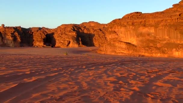 Prachtig Zonsondergang Uitzicht Wadi Rum Woestijn Het Hasjemitische Koninkrijk Jordanië — Stockvideo