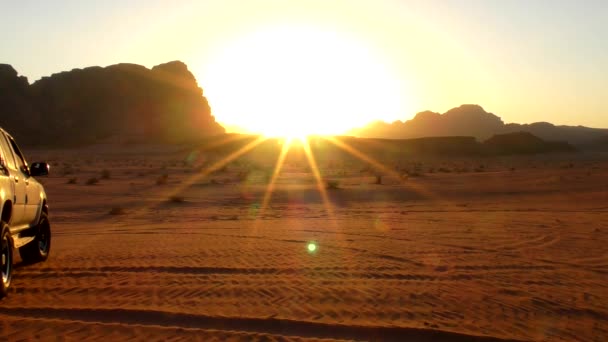 Beautiful Sunset View Wadi Rum Desert Hashemite Kingdom Jordan Also — стоковое видео