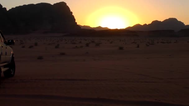 Beautiful Sunset View Wadi Rum Desert Hashemite Kingdom Jordan Also — стоковое видео