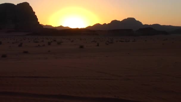 Beautiful Sunset View Wadi Rum Desert Hashemite Kingdom Jordan Also — Wideo stockowe