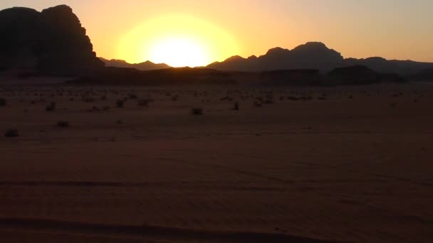Beautiful Sunset View Wadi Rum Desert Hashemite Kingdom Jordan Also — Stok video