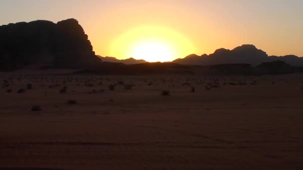 Beautiful Sunset View Wadi Rum Desert Hashemite Kingdom Jordan Also — стоковое видео
