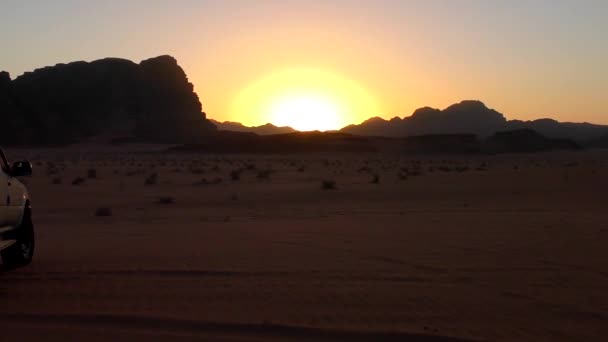 Beautiful Sunset View Wadi Rum Desert Hashemite Kingdom Jordan Also — Wideo stockowe