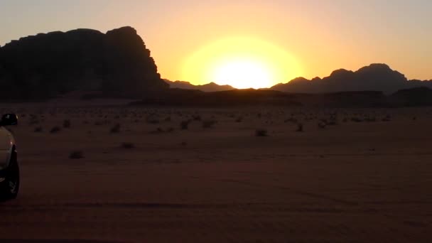 Beautiful Sunset View Wadi Rum Desert Hashemite Kingdom Jordan Also — Αρχείο Βίντεο