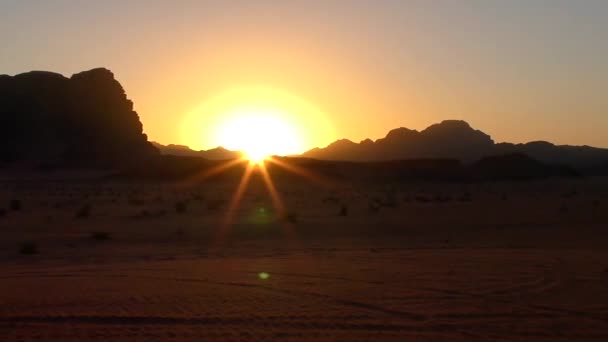 Beautiful Sunset View Wadi Rum Desert Hashemite Kingdom Jordan Also — Vídeo de stock