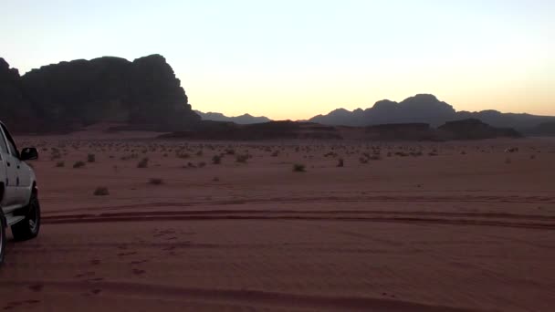 Tourist Cars Driving Wadi Rum Desert Hashemite Kingdom Jordan Also — Video