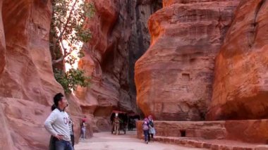 Petra, Jordan, circa 2016: the ruins and surroundings of Petra, capital of the Nabataean Arabs, famous historical and archaeological city in Jordan.