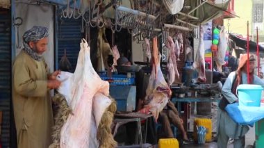 Unidentified people at a market in Kabul, the capital of Afghanistan, circa May 2019