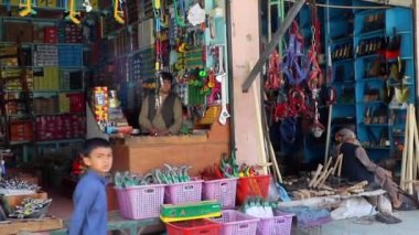 Unidentified people at a market in Kabul, the capital of Afghanistan, circa May 2019