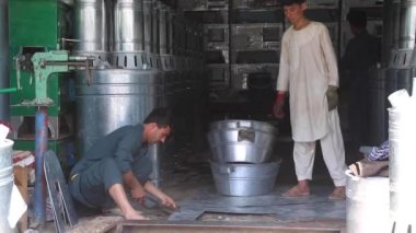 Unidentified people at a market in Kabul, the capital of Afghanistan, circa May 2019