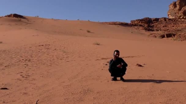 Arabian Man Wadi Rum Desert Hashemite Kingdom Jordan Also Known — Video