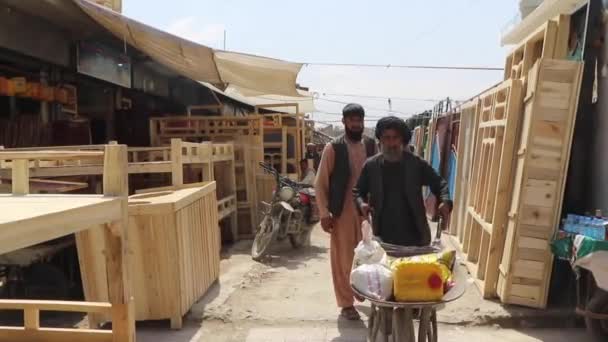 Unidentified People Market Kabul Capital Afghanistan Circa May 2019 — Stock video