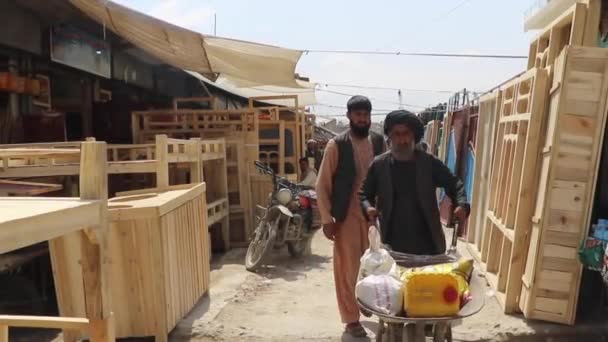 Unidentified People Market Kabul Capital Afghanistan Circa May 2019 — Stockvideo