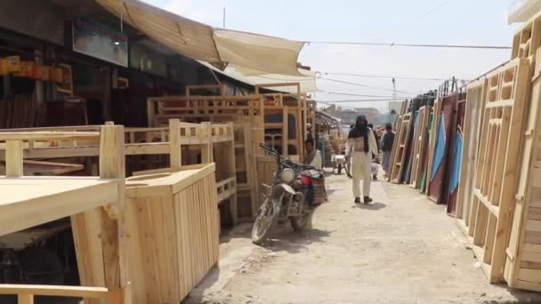 Unidentified People Market Kabul Capital Afghanistan Circa May 2019 — Stockvideo