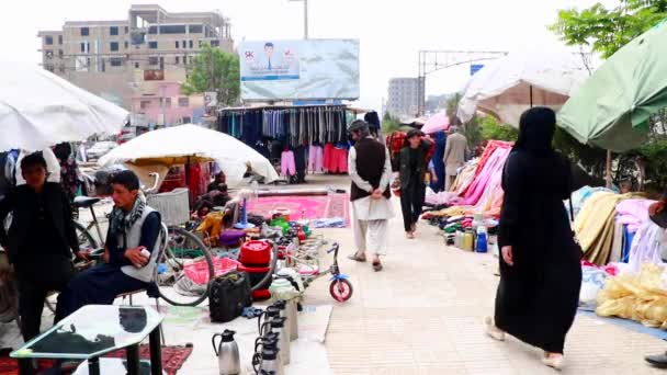 Unidentified People Market Kabul Capital Afghanistan Circa May 2019 — Stockvideo