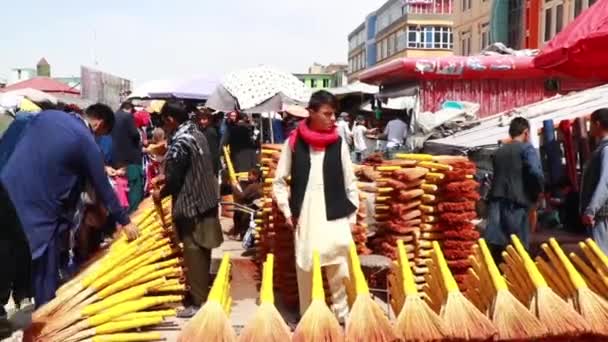 Unidentified People Market Kabul Capital Afghanistan Circa May 2019 — стокове відео