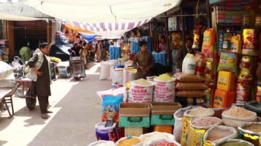 Unidentified people at a market in Kabul, the capital of Afghanistan, circa May 2019