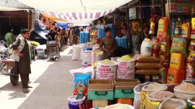 Unidentified people at a market in Kabul, the capital of Afghanistan, circa May 2019