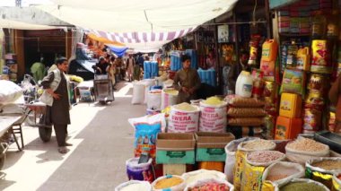 Unidentified people at a market in Kabul, the capital of Afghanistan, circa May 2019