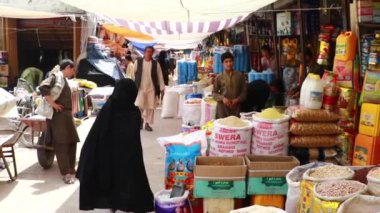 Unidentified people at a market in Kabul, the capital of Afghanistan, circa May 2019
