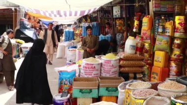 Unidentified people at a market in Kabul, the capital of Afghanistan, circa May 2019