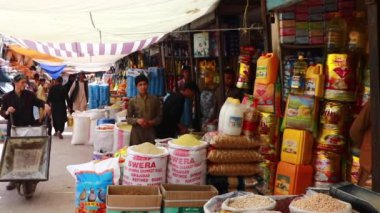 Unidentified people at a market in Kabul, the capital of Afghanistan, circa May 2019