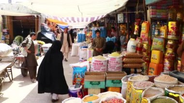 Unidentified people at a market in Kabul, the capital of Afghanistan, circa May 2019