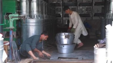 Unidentified people at a market in Kabul, the capital of Afghanistan, circa May 2019