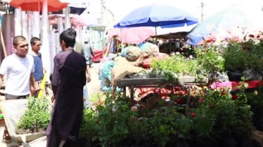 Unidentified people at a market in Kabul, the capital of Afghanistan, circa May 2019