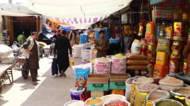 Unidentified people at a market in Kabul, the capital of Afghanistan, circa May 2019