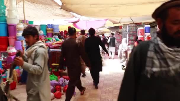 Unidentified People Market Kabul Capital Afghanistan Circa May 2019 — Stock Video