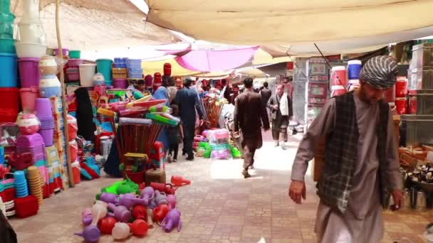 Unidentified People Market Kabul Capital Afghanistan Circa May 2019 — стоковое видео