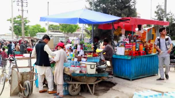 Beeldmateriaal Van Mensen Stadsmarkt Kabul Afghanistan — Stockvideo