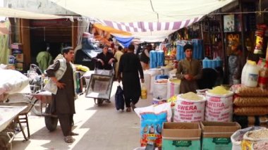 Unidentified people at a market in Kabul, the capital of Afghanistan, circa May 2019