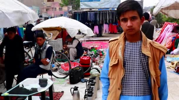 Unidentified People Market Kabul Capital Afghanistan Circa May 2019 — 비디오