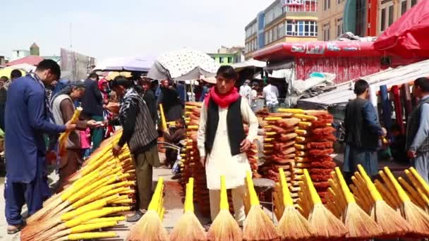 Unidentified People Market Kabul Capital Afghanistan Circa May 2019 — Stok Video