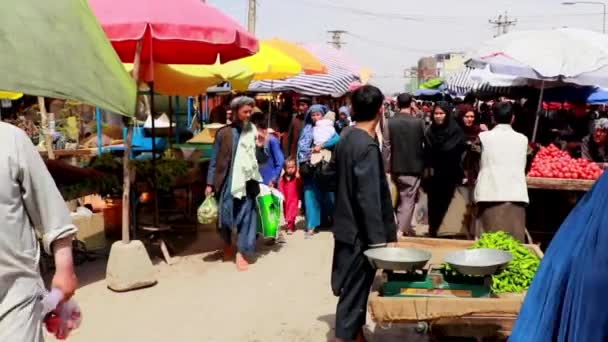 Unidentified People Market Kabul Capital Afghanistan Circa May 2019 — Stockvideo