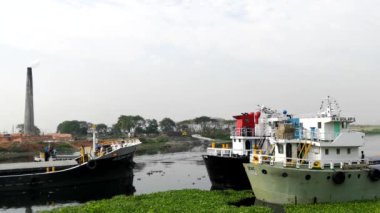The Buriganga River in the Southwest outskirts of Dhaka, the capital of Bangladesh, circa March 2020
