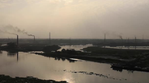 Sunset Buriganga River Southwest Outskirts Dhaka Capital Bangladesh — Stockvideo