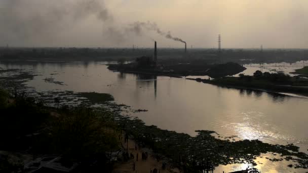 Sunset Buriganga River Southwest Outskirts Dhaka Capital Bangladesh — Stock video