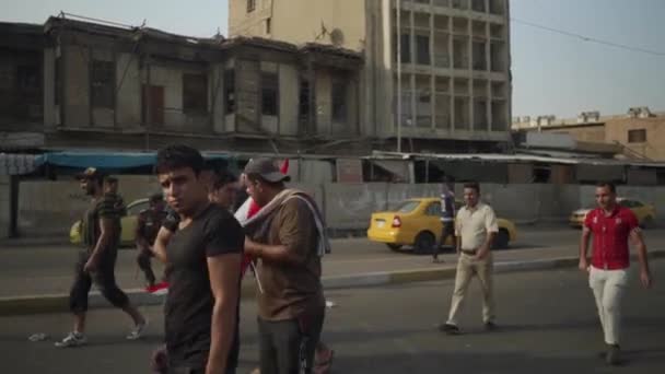 Unidentified People Demonstrating Iraqi Government 2019 Iraqi Protests Also Named — Video Stock